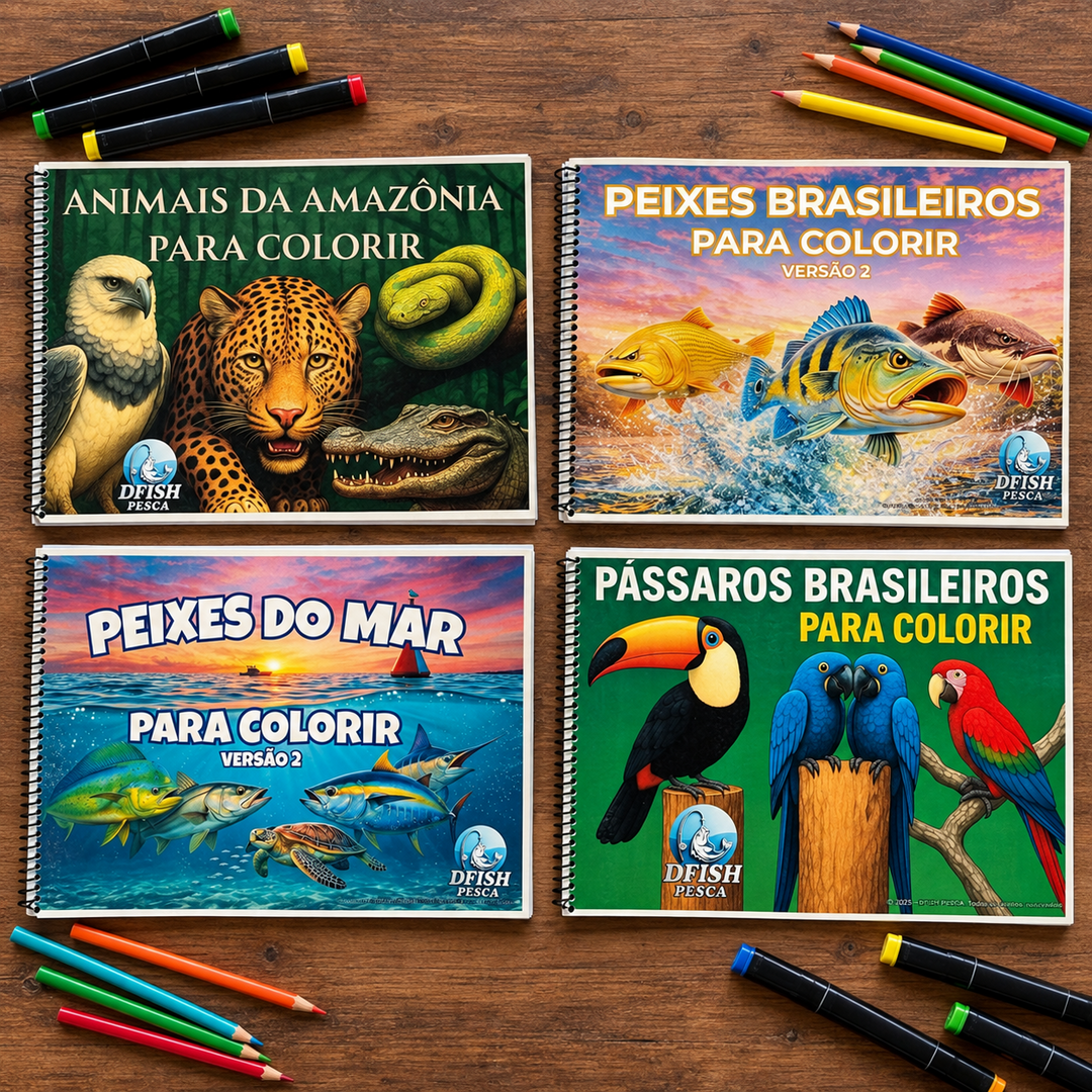 Coleção Descobertas da Natureza | Kit Completo com 4 Cadernos DFISH Goods