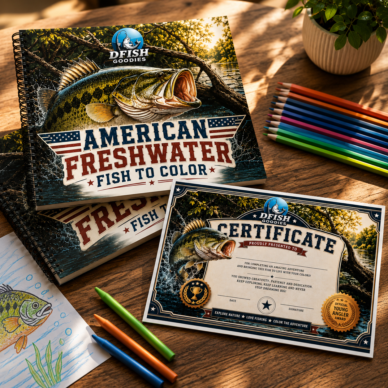 AMERICAN FRESHWATER - FISH TO COLOR