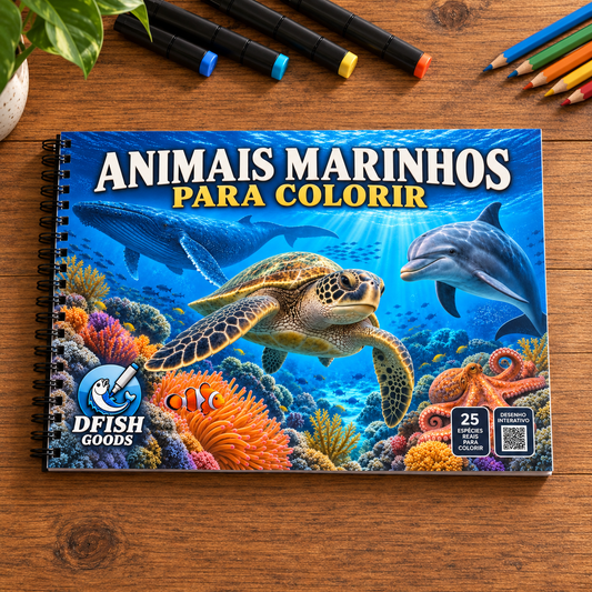 Animais Marinhos | Livro Interativo para Colorir