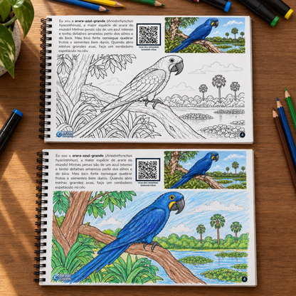Pássaros Brasileiros | Livro Interativo para Colorir