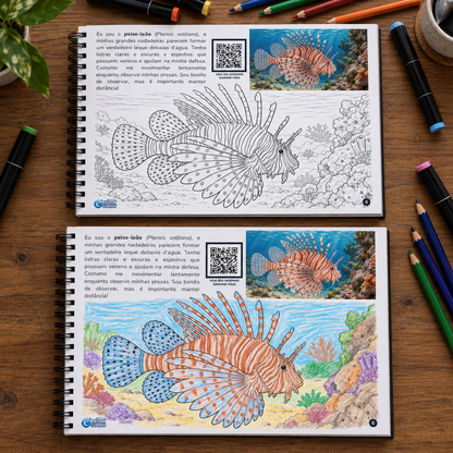 Animais Marinhos | Livro Interativo para Colorir