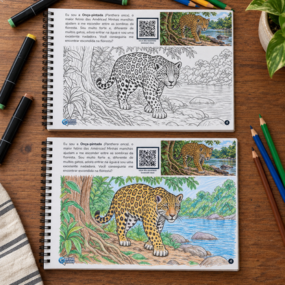 Animais da Amazônia | Livro Interativo para Colorir