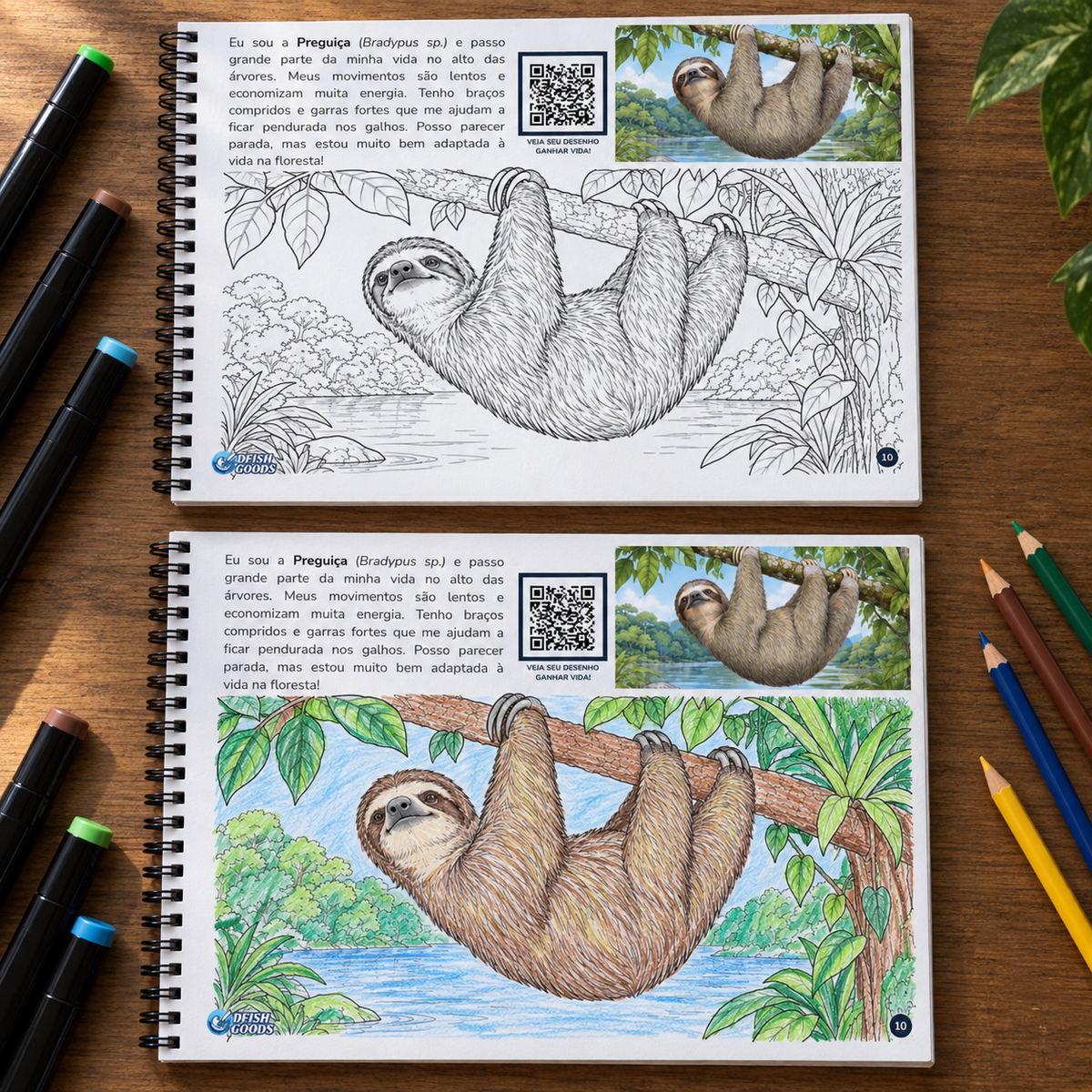 Animais da Amazônia | Livro Interativo para Colorir