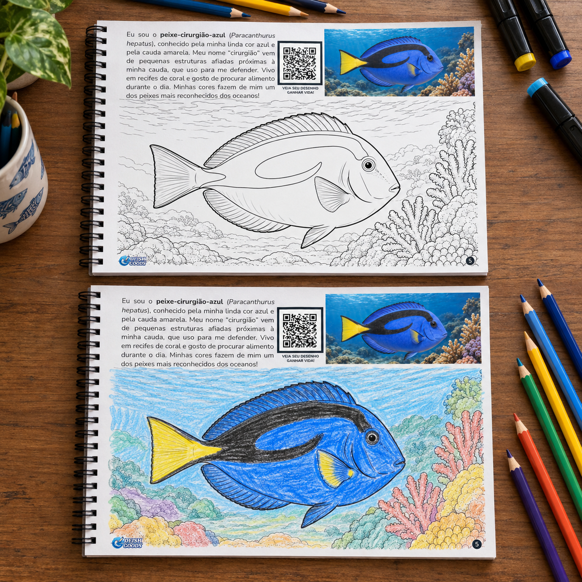 Animais Marinhos | Livro Interativo para Colorir