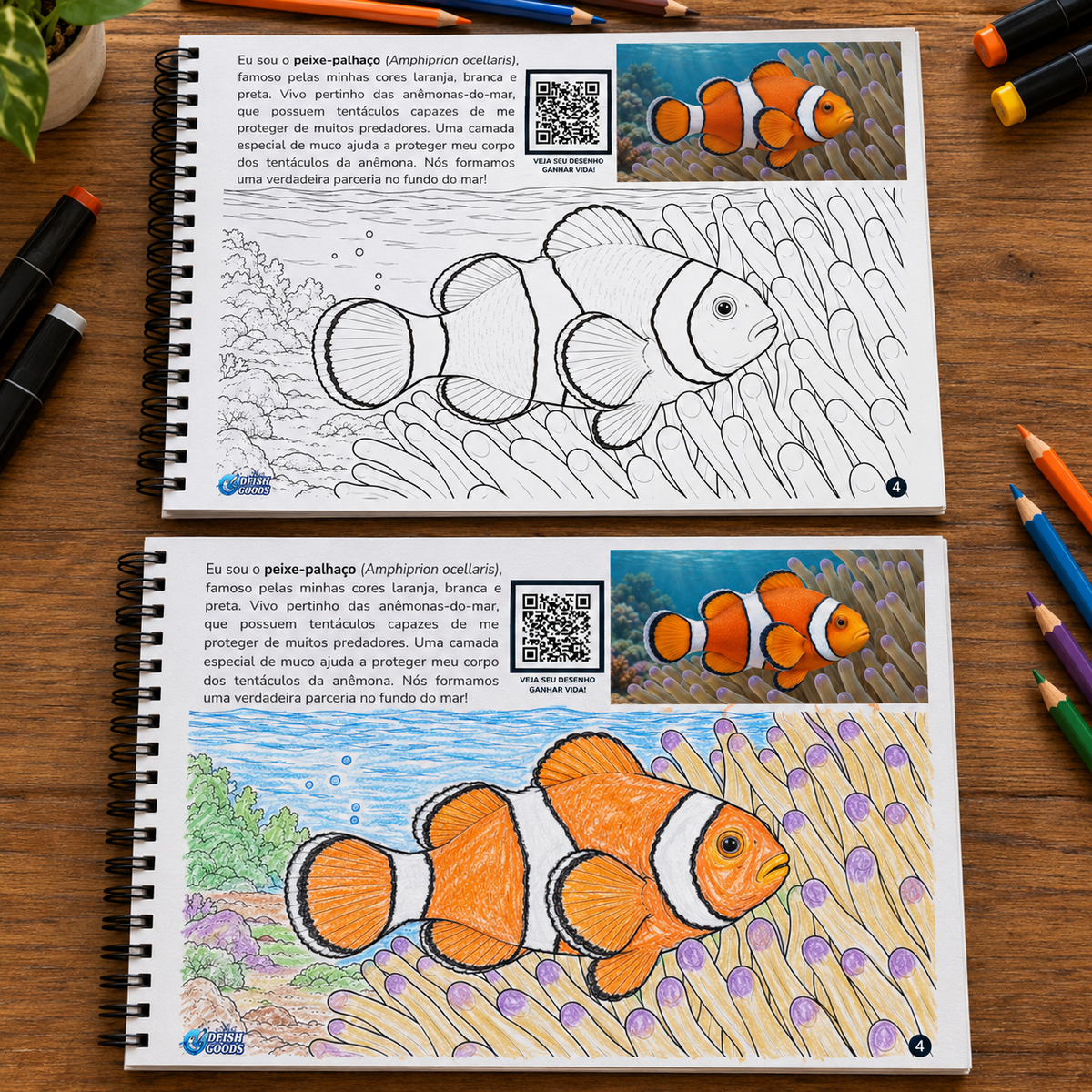 Animais Marinhos | Livro Interativo para Colorir
