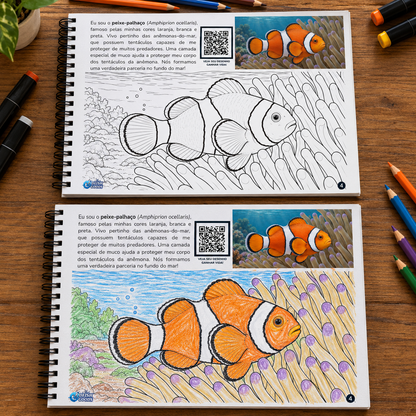 Animais Marinhos | Livro Interativo para Colorir